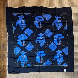 Vintage Chanel deep navy blue silk scarf